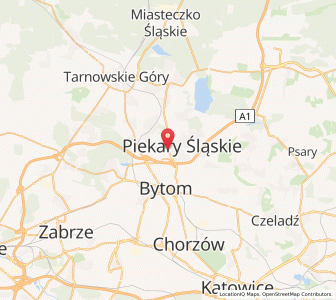 Map of Piekary Śląskie, Silesia