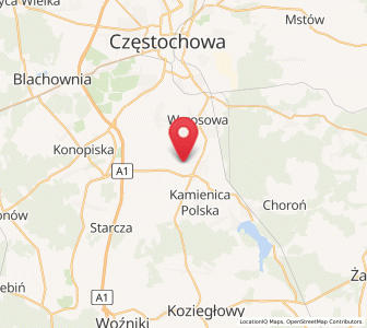Map of Poczesna, Silesia