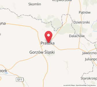 Map of Praszka, Opole Voivodeship