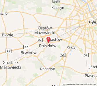 Map of Pruszków, Mazovia