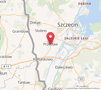 Map of Przecław, West Pomerania