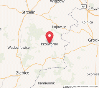 Map of Przeworno, Lower Silesia
