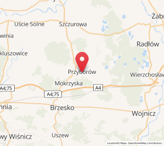 Map of Przyborów, Lesser Poland