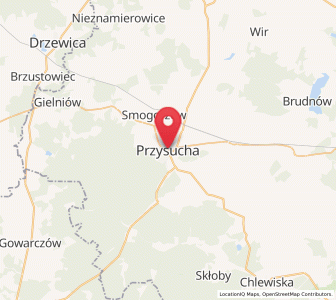 Map of Przysucha, Mazovia