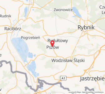 Map of Pschow, Silesia