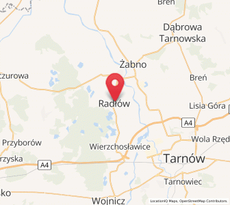 Map of Radłów, Lesser Poland