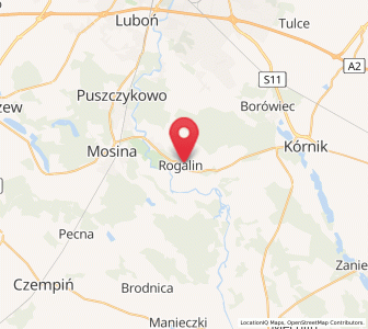 Map of Rogalin, Greater Poland