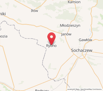 Map of Rybno, Mazovia