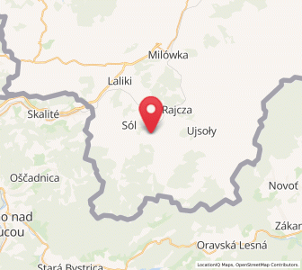 Map of Rycerka Dolna, Silesia