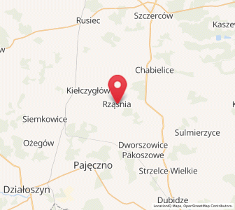 Map of Rząśnia, Łódź Voivodeship