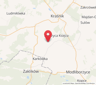 Map of Rzeczyca Ziemiańska, Lublin