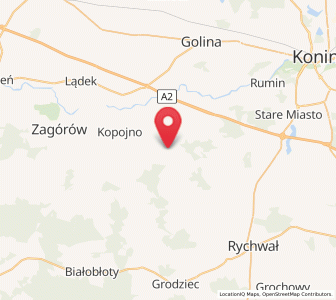 Map of Rzgów Pierwszy, Greater Poland