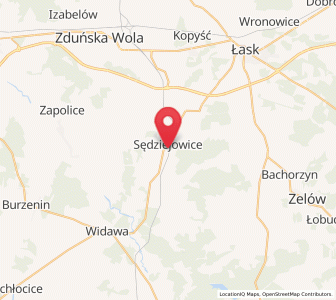 Map of Sędziejowice, Łódź Voivodeship