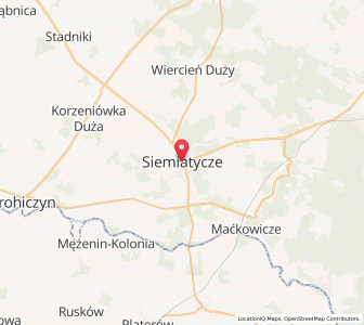 Map of Siemiatycze, Podlasie