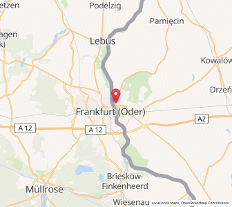 Map of Słubice, Lubusz