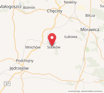 Map of Sobków, Świętokrzyskie