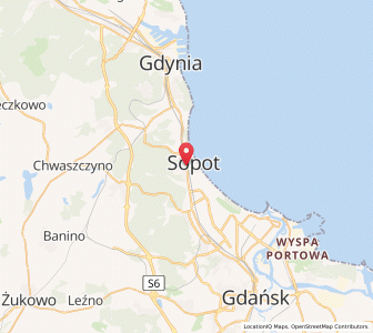 Map of Zoppot, Pomerania