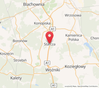 Map of Starcza, Silesia