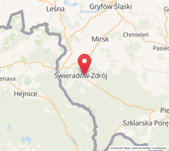 Map of Swieradow-Zdroj/Bad Flinsberg, Lower Silesia