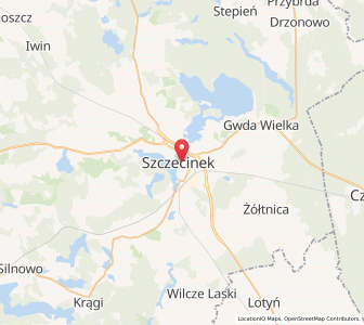Map of Neustettin, West Pomerania