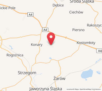 Map of Udanin, Lower Silesia