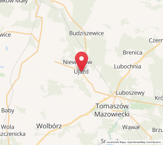 Map of Ujazd, Łódź Voivodeship