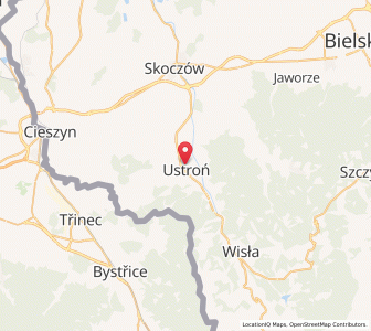 Map of Ustroń, Silesia