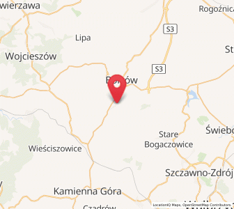 Map of Wierzchosławice, Lower Silesia