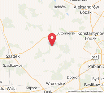 Map of Wodzierady, Łódź Voivodeship