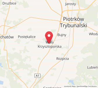 Map of Wola Krzysztoporska, Łódź Voivodeship