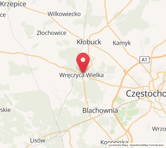 Map of Wręczyca Wielka, Silesia