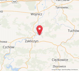 Map of Wróblowice, Lesser Poland