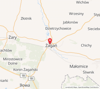 Map of Sagan, Lubusz