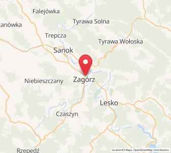 Map of Zagórz, Subcarpathia
