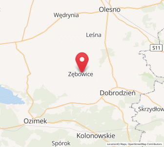 Map of Zębowice, Opole Voivodeship