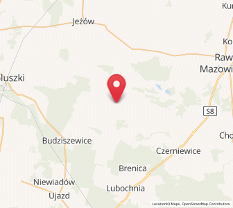 Map of Żelechlinek, Łódź Voivodeship