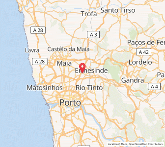 Map of Águas Santas, Porto