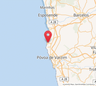 Map of Aguçadoura, Porto