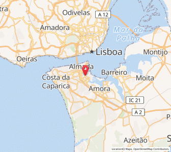Map of Laranjeiro, Setúbal