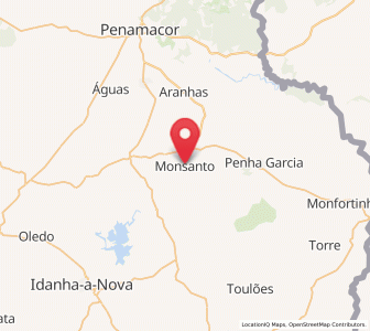 Map of Monsanto, Castelo Branco