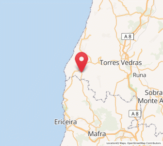 Map of São Pedro da Cadeira, Lisbon