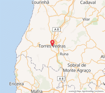 Map of Torres Vedras, Lisbon