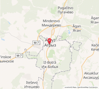 Map of Agrys, Tatarstan Republic