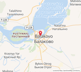 Map of Balakowo, Saratov Oblast