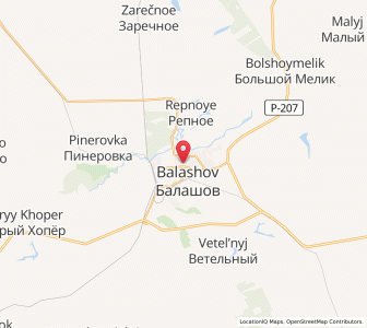 Map of Balaschow, Saratov Oblast
