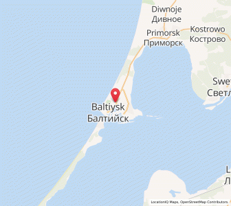 Map of Pillau, Kaliningrad Oblast