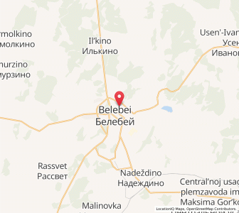 Map of Belebei, Bashkortostan Republic