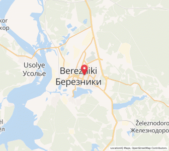 Map of Beresniki, Perm Krai