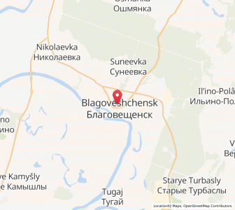 Map of Blagoweschtschensk, Bashkortostan Republic