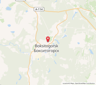 Map of Boksitogorsk, Leningradskaya Oblast'